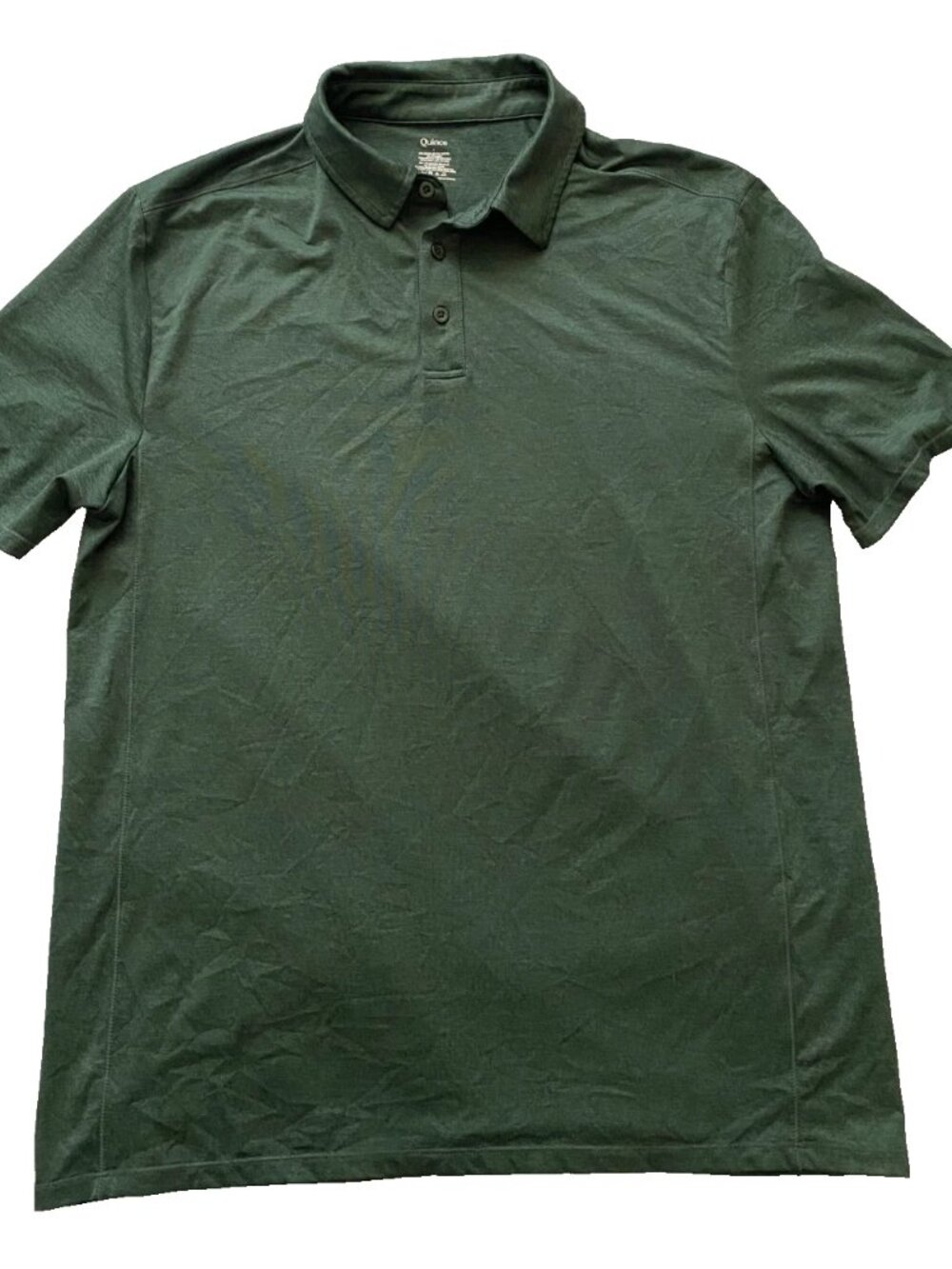 Quince Mens Flowknit Performance Green Polo